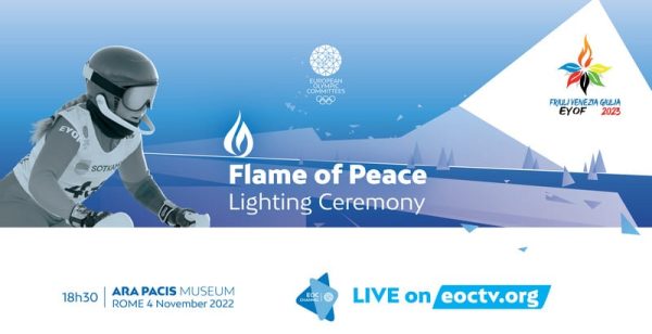 Ceremonija paljenja „Plamena mira“ za Zimski Evropski olimpijski festival mladih (EYOF) Venecija, Friuli, Đulija 2023.