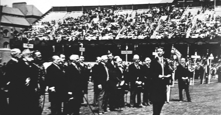 Delegacija Srbije na ceremoniji otvaranja Olimpijskih igara u Stokholmu, 1912. godine