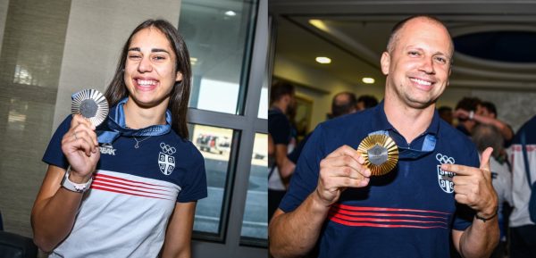 Olimpijski šampion Damir Mikec i olimpijska vicešampionka Aleksandra Perišić doputovali u Srbiju!