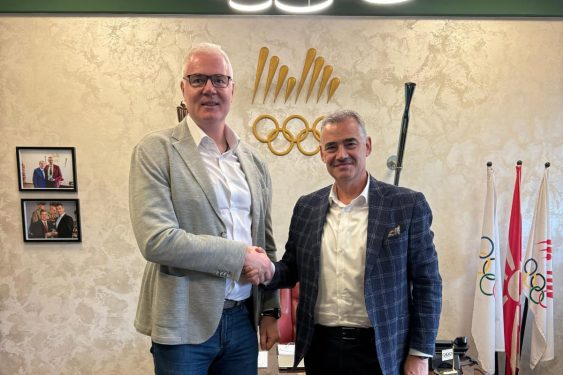 Dejan Tomašević predsednik OKS u poseti Danijelu Dimevskom predsedniku Makedonskog olimpijskog komiteta